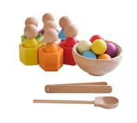 Palla con combinazione, 27 x 18,5 x 6,5 cm, palla combinata, pallaa in legno con colori assortiti in tazze, attività motoria per abilità , viaggi asilo infanzia bambini