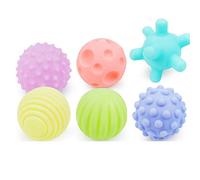 Palla da Allenamento per Tocco dei Sensi da 6 Pezzi, Giocattolo per Bambini con Palla Morbida a Mano per 3 Mesi