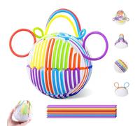 Palla da Attività Sensoriale,Smavles Sensoriale per Attività Sensoriale,Silicone Fidget Toy Con 16 Cordoncini Colorati in Silicone,per ADHD,Antistress,Autismo,Apprensivo