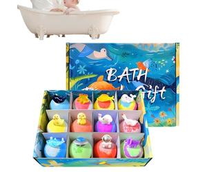 Palla da bagno - 12 pezzi - Set di bagni in schiuma | giocattolo a sorpresa all'interno, regalo per bambini, bambini, bambini, ingredienti naturali, ricco di animali marini con