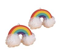 Palla da Bagno Arcobaleno 2 Pezzi in Spugna Pe per Bambini | Forma Fiore, Uso Doccia e Bagno, Delicata sulla Pelle, Design Adorabile e Trendy