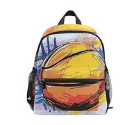 Palla Da Basket Ad Acquerello D'Arte Zaino per Bambini Borsa a Tracolla Zainetti Per Ragazze Ragazzi Bambino Zaini Scuole Viaggi Sportivo per 2-7 età