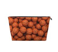 Palla da basket arancione, Borsa da toilette Borsa per trucco Borsa per cosmetici Borsa da toilette da viaggio portatile