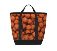 Palla da basket arancione,Borsa porta pranzo grande capacità isolata per donne e uomini, lavoro, picnic, viaggi