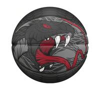 Palla da basket in gomma nera con motivo a serpente, taglia 7, per allenamento al chiuso e all'aperto, con grip assorbente l'umidità, resistente all'usura, regalo perfetto per il fidanzato o la fidanz