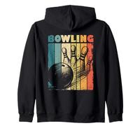 Palla da Bowling e spilli per Uomo Donna Bambino Bowlers Stile retrò Felpa con Cappuccio