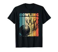 Palla da Bowling e spilli per Uomo Donna Bambino Bowlers Stile retrò Maglietta