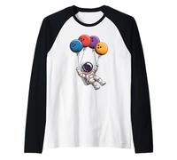 Palla da Bowling Palloncino Astronauta Fluttuante Spazio Maglia con Maniche Raglan