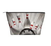 Palla da bowling Sport Vintage, Borsa da toilette Borsa per trucco Borsa per cosmetici Borsa da toilette da viaggio portatile