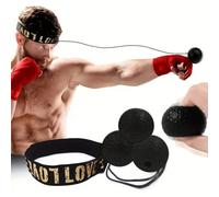 Palla da boxe a reazione montata sulla testa, materiale PU ad alto rimbalzo, con fascia elastica regolabile, strumento di allenamento Sanda MMA per adulti, migliora rapidamente la velocità di colpo e 