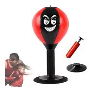 Palla da boxe antistress da scrivania, con ventosa e faccia, per ufficio/casa, giocattolo per la gestione della rabbia per adulti e adolescenti (altezza 40 cm, pratica silenziosa) (rosso)