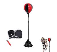 Palla da Boxe con Supporto Regolabile, Sacco da Boxe Verticale, Base Fissa, Include Guanti da Boxe, Pompa e Cacciavite. Palla in PU ad Alto Rimbalzo. Per l'Allenamento a Casa di Bambini e Adulti.