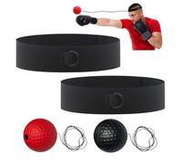 Palla da Boxe Riflessa,Reflex Ball da Boxe,Reflex Ball Set,2 React Reflex Ball Plus 2 Fasce Regolabili,Attrezzatura da Boxe Palla,Ideale per Boxe,Velocità di Reazione e Coordinazione Occhio-Mano.