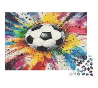 Palla da calcio Splash Art Puzzle 1000 Pezzi Regali Per Gli Amanti E Gli Amici Palla da calcio alla scena di gol Giocattolo Decompressivo Intellettuale Educativo Intrattenimento Creativo Erwachsene