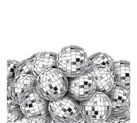 Palla Da Discoteca 10 pezzi Mini specchio da discoteca palla luce palcoscenico riflettente rotante vetro argento brillante Natale compleanno festa matrimonio torta decorazione(L)