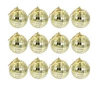 Palla Da Discoteca 12 pezzi oro Diso Ball Decor decorazione albero palline ornamenti ciondolo specchio 5 cm discoteca dorata riflettente appesa
