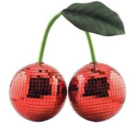 Palla da discoteca 2024 a specchio da discoteca, da appendere, riflette, per DJ club, palcoscenico, bar, feste, matrimoni, vacanze, decorazione per la casa (9,9 cm, rosso)