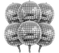 Palla da Discoteca 6/12 pezzi palloncino foil palla da discoteca 4D argento 22 pollici for la decorazione della festa nuziale dell'addio al nubilato di compleanno(6pcs)