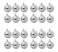 Palla Da Discoteca 6-30PCS Specchio Disco Ball 4cm Luce da palcoscenico riflettente rotante argento brillante palla di vetro festa di nozze Home Ktv Decor(4cm 24PCS)