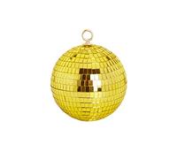 Palla da discoteca a specchio, 15,2 cm, sfera a specchio per discoteca, feste, palcoscenico, con anelli da appendere, per DJ, danza, matrimonio, Natale, decorazioni per feste in casa (15,2 cm, giallo)
