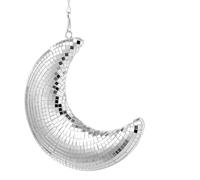 Palla Da Discoteca Ciondolo a forma di luna, in argento, con palla da discoteca, decorazione sospesa, specchio for auto, ornamento, diffusore, geometria della parete