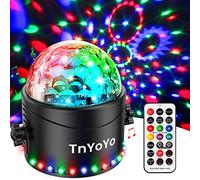 Palla da discoteca con 30 LED, lampada da palcoscenico di comando vocale, 7 colori luce festa con telecomando e cavo USB 360° rotante sfera sfaccettata per festa/DJ/Natale/Bar/bambini