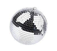 Palla da discoteca con specchio argentato, con anello for appendere, for palchi da discoteca con effetti di luce, 8 pollici