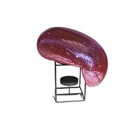 Palla da Discoteca Decorazione da parete con sfera da discoteca rosa che si scioglie, interni di una casa massimalista, luce riflessa con glitter(Color3)