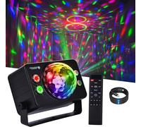 Palla da discoteca Luce per feste DJ Proiettore laser Luce laser rossa e verde UV, Luce lampeggiante a 6 colori a comando vocale per sala interna, Piscina da ballo all'aperto, Festa, Compleanno,