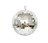 Palla Da Discoteca Sfera da discoteca a specchio argento/oro/rosso 8 cm, ornamento appendere, luce palco, sfera di vetro rotante, riflettente brillante(Silver)