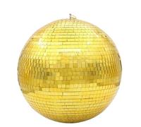 Palla Da Discoteca Sfera da discoteca a specchio Luce da palco Sfera di vetro rotante Decorazioni for feste Ktv Bar Dj Illuminazione Riflessione Sfera a specchio colorata(Gold,Diameter 25cm 9.84in)