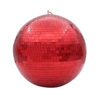 Palla Da Discoteca Sfera da discoteca a specchio Luce da palco Sfera di vetro rotante Decorazioni for feste Ktv Bar Dj Illuminazione Riflessione Sfera a specchio colorata(Red,Diameter 25cm 9.84in)