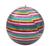Palla Da Discoteca Sfera da discoteca a specchio Luce da palco Sfera di vetro rotante Decorazioni for feste Ktv Bar Dj Illuminazione Riflessione Sfera a specchio colorata(Colorful,Diameter 15cm 5.9in)