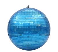 Palla Da Discoteca Sfera da discoteca a specchio Luce da palco Sfera di vetro rotante Decorazioni for feste Ktv Bar Dj Illuminazione Riflessione Sfera a specchio colorata(Blue,Diameter 25cm 9.84in)