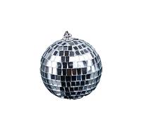 Palla da Discoteca Specchio Argento 10cm, Atmosfera di Halloween | Vetro e Polipropilene, Struttura Solida e Appendibile, Riflessi Brillanti per Dj, Planner ed Eventi