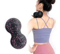 Palla da massaggio alle arachidi, ecologica, con fascia in EPP per terapia a punti di innesco per alleviare lo stress, rilassare i muscoli stretti dopo il fitness danza esercizio (nero+rosa)