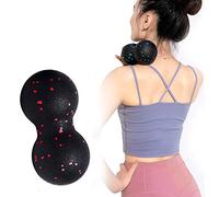 Palla da massaggio alle arachidi, resistente, portatile, ecologica, per terapia a punti di innesco per alleviare lo stress, rilassare i muscoli stretti dopo il fitness danza esercizio (nero+rosso)