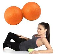 Palla da massaggio con arachidi, doppia lacrosse, massaggiatore a rullo per massaggiare i tessuti profondi, palla da massaggio muscolare a rilascio miofasciale, per schiena, collo, gambe (arancione)