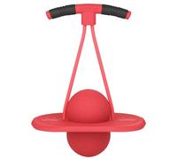 Palla da salto per l'equilibrio - Palla da salto per bambini con doppie corde per giochi indoor e outdoor, esercizi e coordinazione, per bambini principianti, rossa