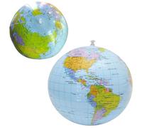 Palla da Spiaggia Gonfiabile a Forma di Globo Terrestre, Set di 2 Palline in PVC con Mappa del Mondo, Dimensione 28-30 cm, Giocattolo per Esterno, Spiaggia, Piscina, Feste e Giochi per Bambini e Adult