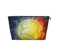 Palla Da Tennis In Fuoco E Acqua, Borsa da toilette Borsa per trucco Borsa per cosmetici Borsa da toilette da viaggio portatile