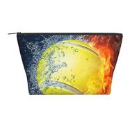 Palla Da Tennis In Fuoco E Acqua, Borsa da toilette Borsa per trucco Borsa per cosmetici Borsa da toilette da viaggio portatile