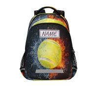 Palla da tennis personalizzata in acqua di fuoco zaino per libri scolastici per ragazzi ragazze bambini zaino da tennis personalizzato zaino personalizzato per viaggi campeggio palestra escursionismo,