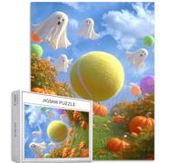 Palla da tennis volante puzzle da 1000 pezzi per adulti Halloween stile cartone animato puzzle colorato fai da te per la decorazione della casa regali puzzle famiglia perfetto per serate di gioco 50 ×