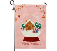 Palla di cristallo di Natale bandiera da giardino Buon Natale pan di zenzero casa albero bella tela rosa festa decorazione esterno cortile casella postale campeggio recinzione famiglia decorazioni