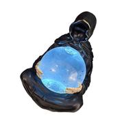 Palla di cristallo LED di Halloween con la scultura di dio della morte pipistrelli volanti globi d'acqua scintillanti per feste a tema e regalo statua di dio della morte centrotavola di Halloween