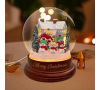 Palla di Cristallo Personalizzata Con Pupazzo di Neve, Ornamento Con Luce LED, Nomi di Famiglia, Sfera di Cristallo, Decorazione per la Casa, Regalo per Bambini, Nonna, Mamma