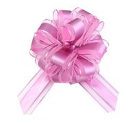 Palla di fiori con tirante a nastro da 2 pezzi/lotto Per Feste E Banchetti | Fiore colorato da tirare a mano in filato di neve grande for la decorazione della festa nuziale(Pink)