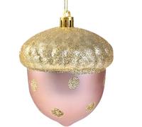 Palla di ghianda natalizia da appendere, decorazione glitterata dorata, 9,9 x 7,9 cm, ideale per decorazioni per la casa e gli alberi, accenti per feste