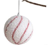 Palla di Natale 8 cm in schiuma per palla di Natale decorativa bianca (A) | Materiale infrangibile, sicuro per i bambini, senza schegge, utilizzabile in interni ed esterni, delicato sugli alberi